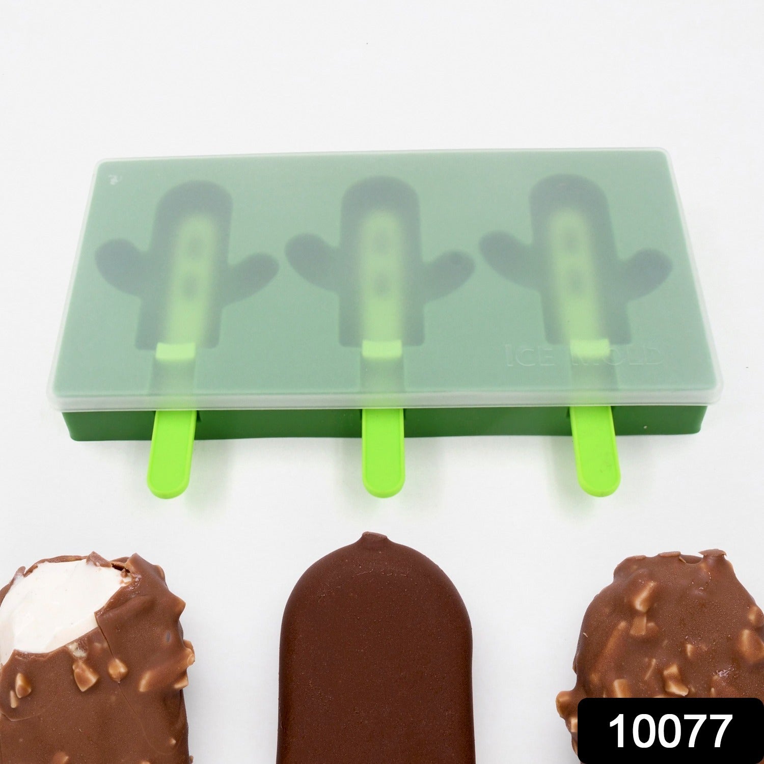 Ice Cream Mould sicle Mold, Cactus Shape Ice Molds Homemade sicle for DIY Ice sicle, 3-Cavity Summer Food Kitchen Tools (1 Pc) Ice Cream Mould sicle Mold, Cactus Shape Ice Molds Homemade sicle for DIY Ice sicle, 3-Cavity Summer Food Kitchen Tools (1 Pc)